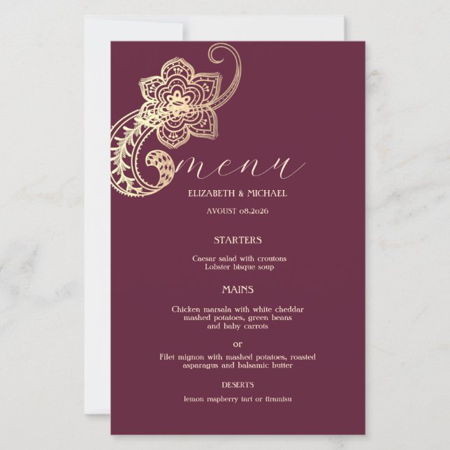 Elegant Chic Gold Paisley (Devant)