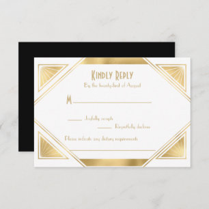 Elégant chic Great Gatsby Art Déco carte RSVP