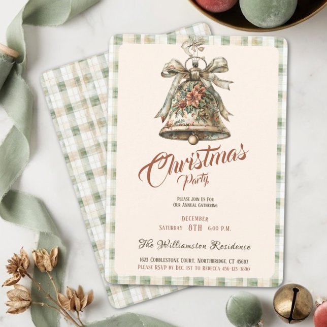 Élégant Chic Invitation de Fête de Noël à Carreaux (Créateur téléchargé)