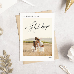 Élégant Chic Joyeux Vacances Photo Carte de Noël