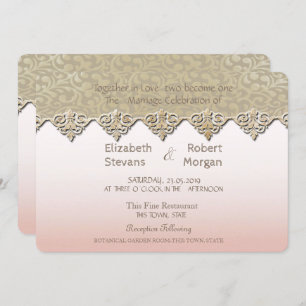 Elegant Chic Mariage damassé Invitation