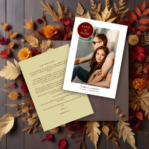 Elégant Chic Red Gold Photo Mariage sophistiqué