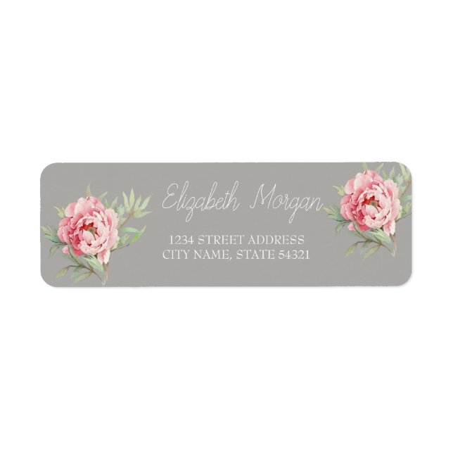 Élégant Chic Romantique  Roses  Étiquette d'adress (Devant)