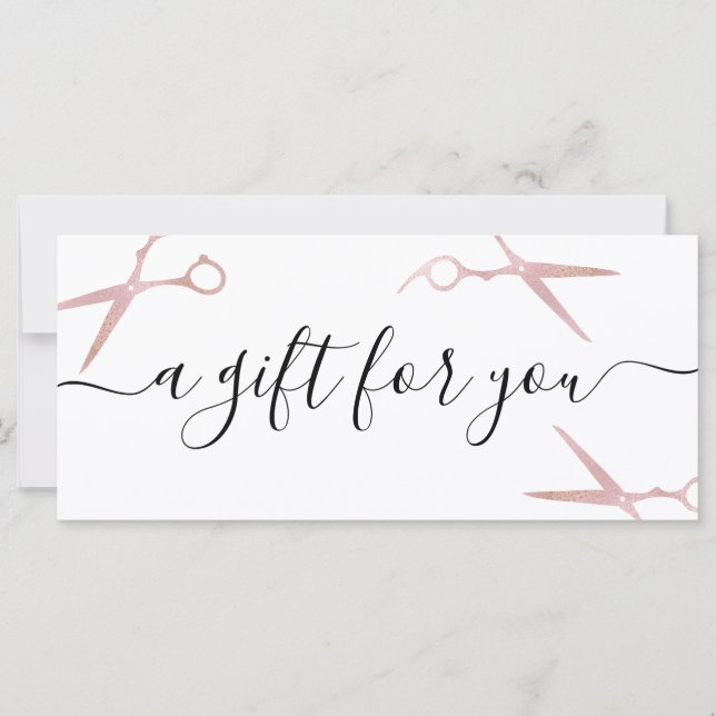 Elégant chic rose ciseaux d'or coiffeuse (Devant)