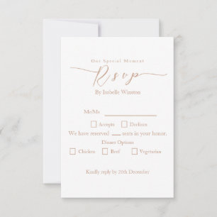 Élégant Chic Rose Mariage Dîner Option RSVP