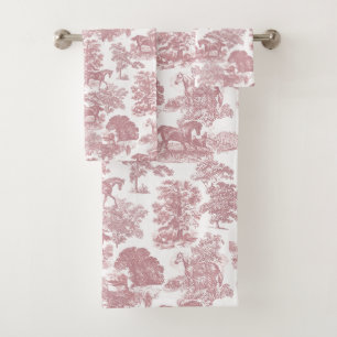 Elégant Chic Rose Rustique Horses Toile