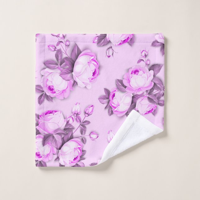 Élégant chic tendance floral rose  (Gant de toilette)