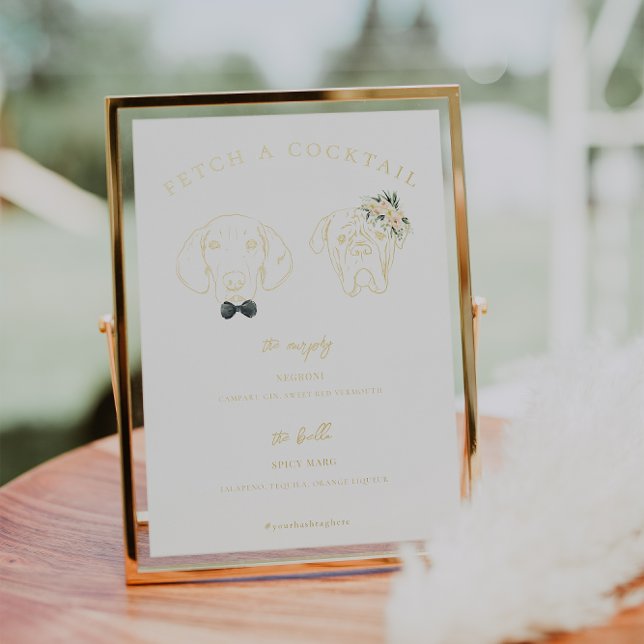 Élégant chien | Poster de boisson Signature de mar (Créateur téléchargé)