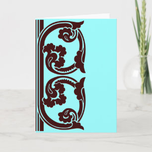 Élégant chocolat et Turquoise Cartes d'Art Blanc G