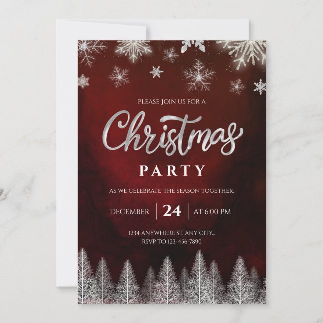 Elegant Christmas Party Invitation (Devant)