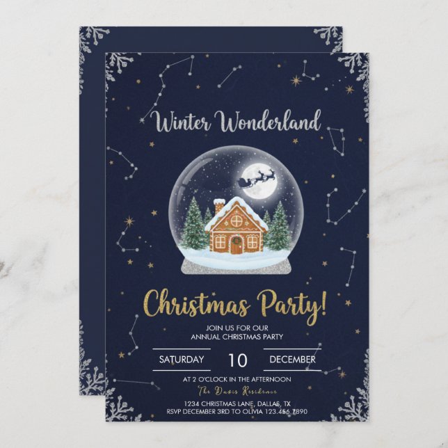 Elegant Christmas Tree Holiday Party Invitation (Devant / Derrière)