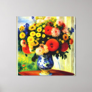 Élégant Chrysanthemum Vase par toile de fenêtre Im