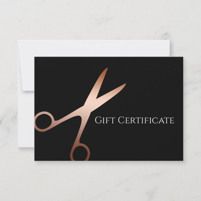 Elégant ciseaux d'or rose moderne coiffeur (Devant)