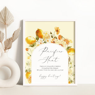 Elégant citron Pacifier chasse jeu Poster