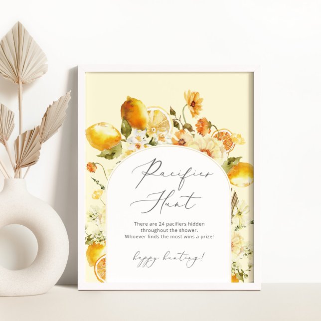 Elégant citron Pacifier chasse jeu Poster (Créateur téléchargé)