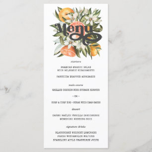 Elegant Citrus Orchard Boho Botanical Mariage Menu
