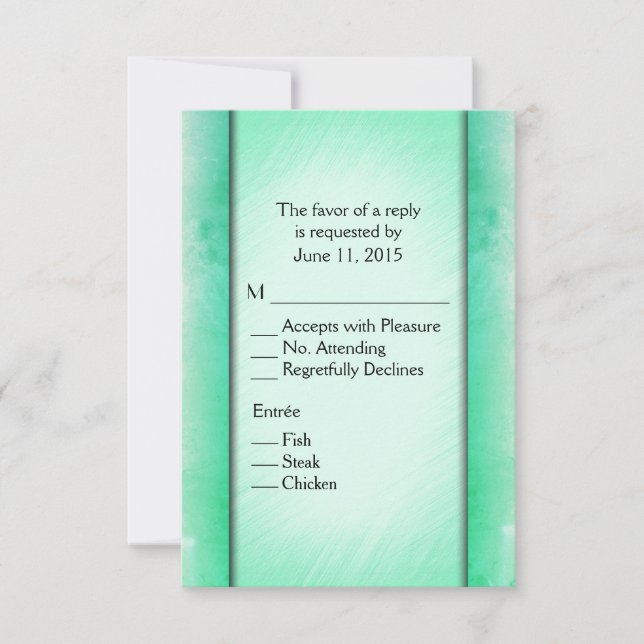 Elegant Classe Green RSVP avec menu (Devant)