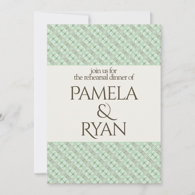 Elegant Classic Ivory Rehearsal Dinner Invitation (Devant)