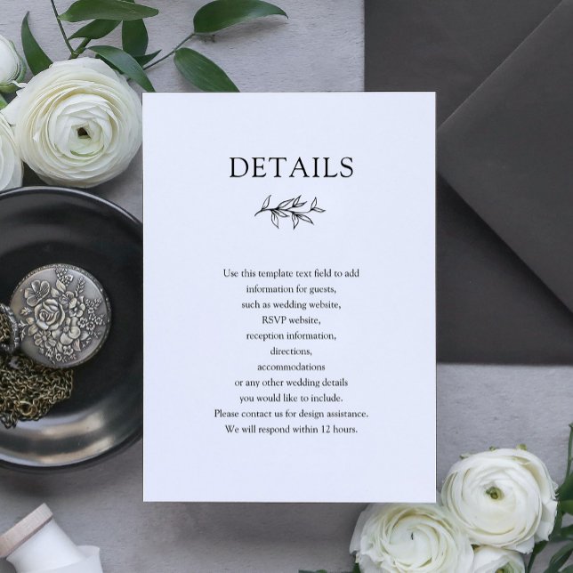 Elegant Classic Mariage Détails Carte de boîtier (Créateur téléchargé)