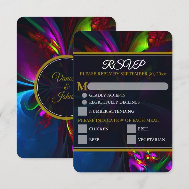 Elegant Classic Modern Floral Pattern #902 Wedding (Devant / Derrière)