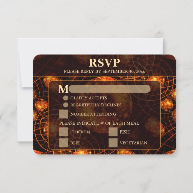 Elegant Classic Modern Gold #901 Wedding RSVP Card (Devant)
