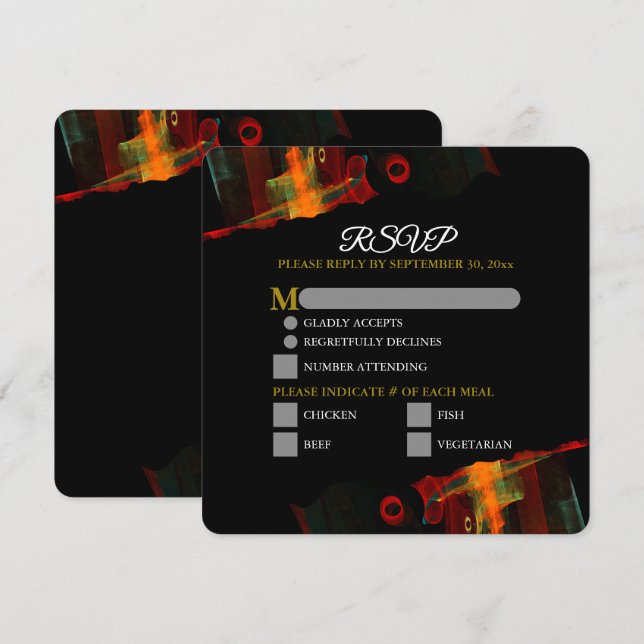 Elegant Classic Modern Trendy Pattern #903 Wedding (Devant / Derrière)