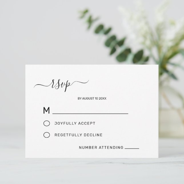Élégant Classique Minimaliste Mariage RSVP (Debout devant)