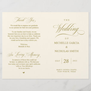 Elégant Classy Gold, Programme de mariage pliable