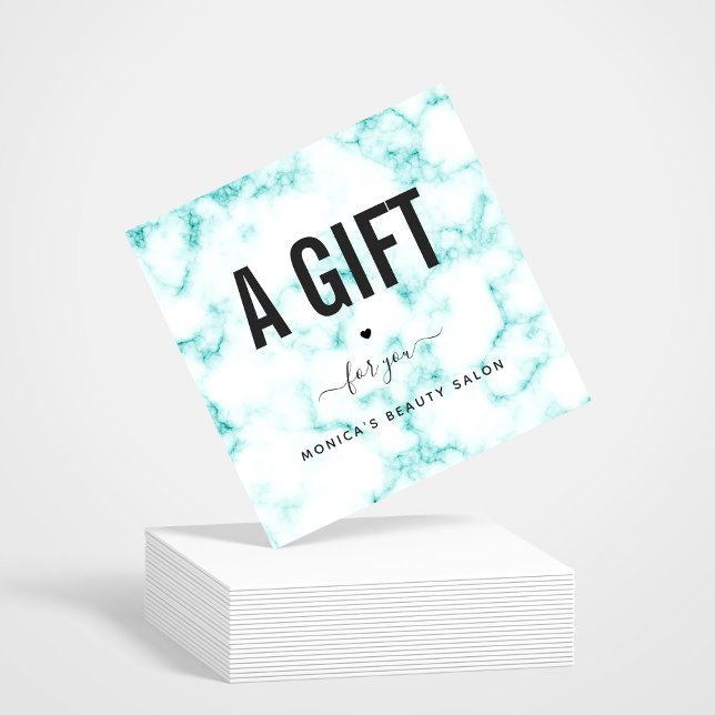 Élégant Classy Turquoise Marbre Beauté Salon Logo (Créateur téléchargé)