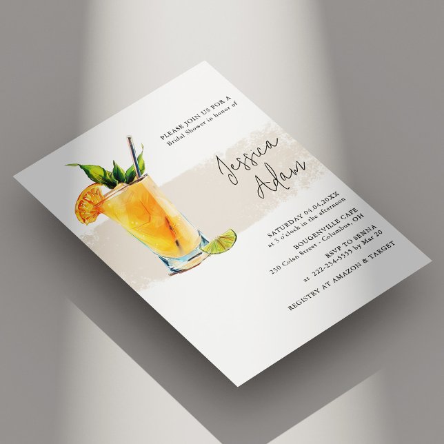 Elégant Cocktail Bridal Shower Invitation (Elegant Cocktail Bridal Shower Invitation Personalized)