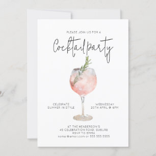 Élégant Cocktail Party Pink Invitation