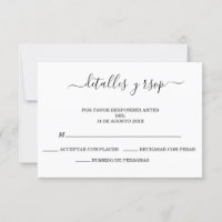 Elégant code Boda QR espagnol Détalles Y RSVP