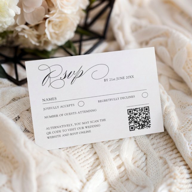 Élégant Code QR Classique Réponse Mariage (Créateur téléchargé)