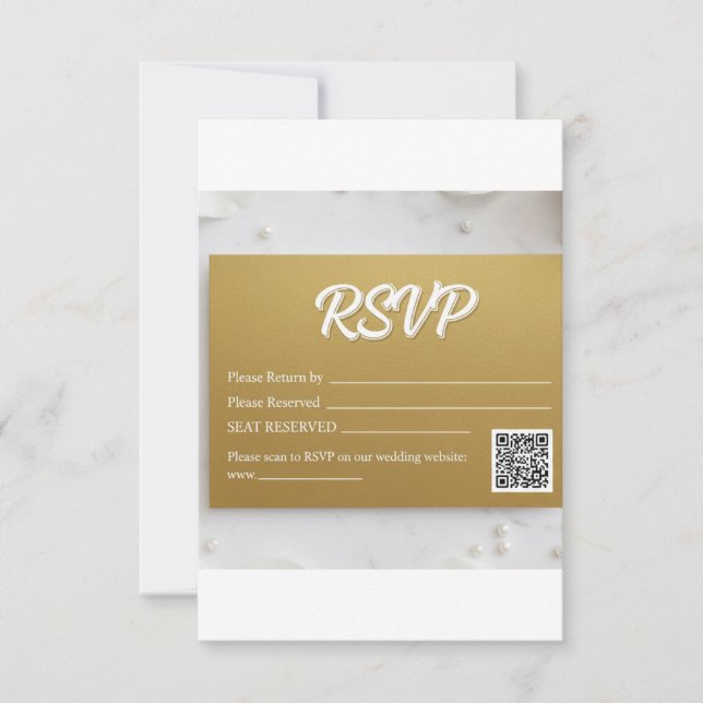 Élégant Code QR de Réponse de Mariage en Écriture  (Devant)