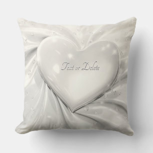 Élégant Coeur de crème blanche Jeter oreiller
