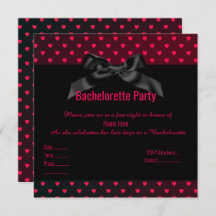 ÉLÉGANT COEUR NOIR ROUGE BACHELORETTE INVITATION