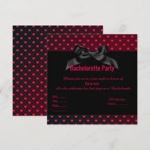 ÉLÉGANT COEUR NOIR ROUGE BACHELORETTE INVITATION