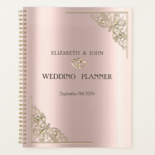 Élégant Cœurs Or Rose Mariage