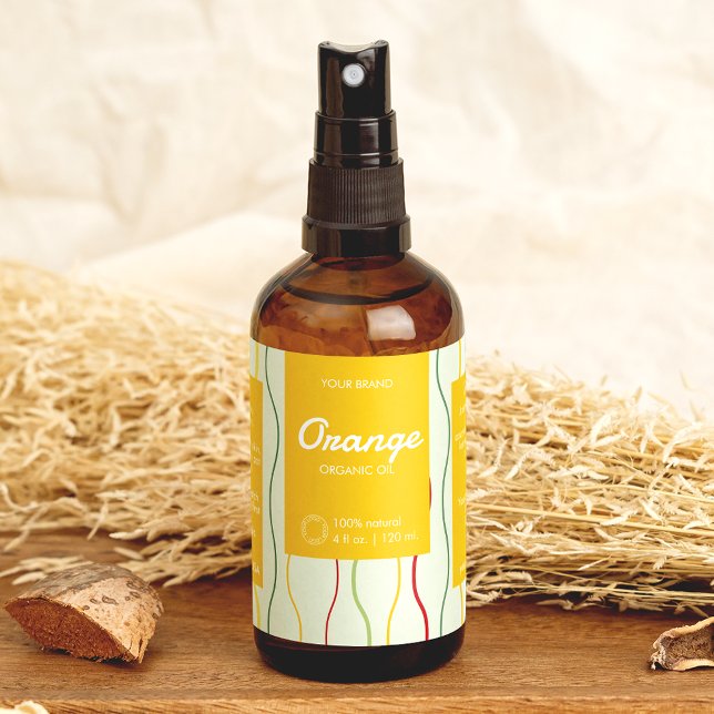 Élégant Colorful Wavy Lines Étiquette bouteille co (Créateur téléchargé)