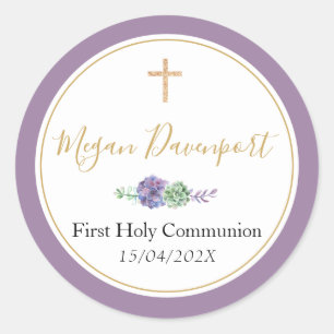 Élégant Communion violette Favoriser Sticker
