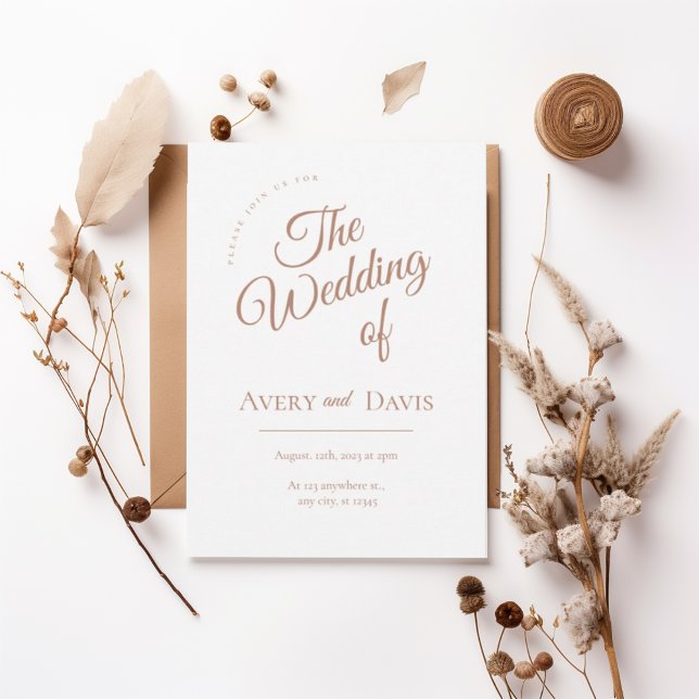 Elegant Copper Script Wedding Invitation (Créateur téléchargé)