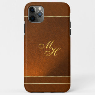 Élégant Coque Brown avec vos initiales