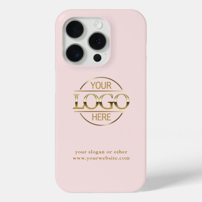 Élégant Coque de logo personnalisé Blush Pink (Verso)