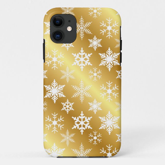 Élégant coque iphone de neige dorée (Dos)