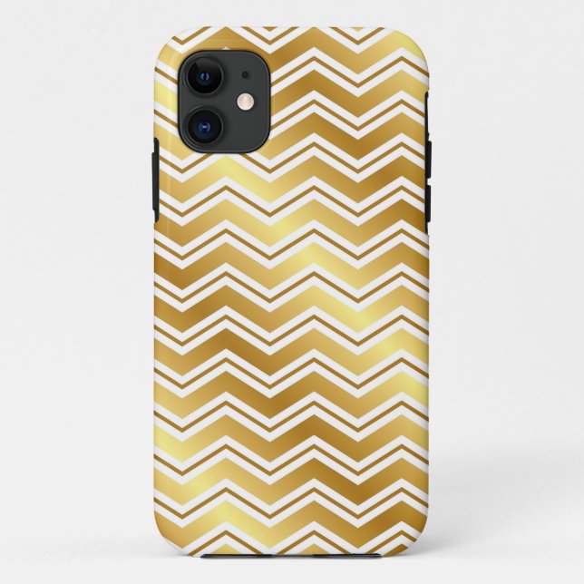 Elégant coque iphone Gold Chevron Zig Zag (Dos)