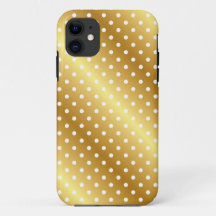Élégant coque iphone Gold Polkadot