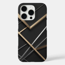 Élégant coque iphone moderne Black & Gold