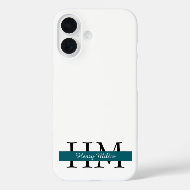 Élégant coque iphone Monogramme | Personnalisé (Verso)