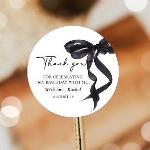 Élégant coquette Black Bow Sticker d'anniversaire