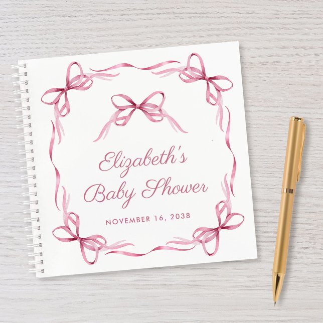 Elégant Coquette Bows Baby Girl Douche Livre d'inv (Créateur téléchargé)